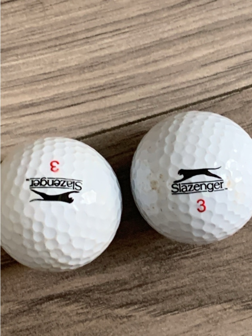 Slazenger White Golf Balls with Red Numbering (Pair)